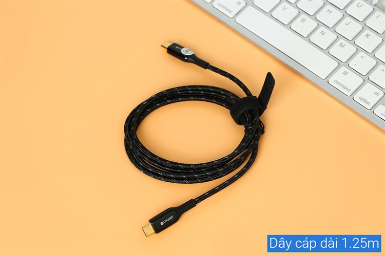 Cáp Type C - Type C  1.25m Mazer C2C125 Màu Đen