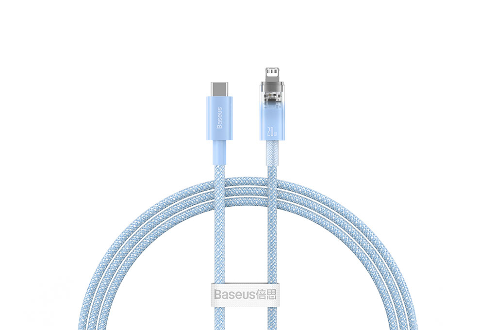 Cáp Type C - Lightning 1m Baseus Explorer CB000040 Màu Xanh da trời nhạt