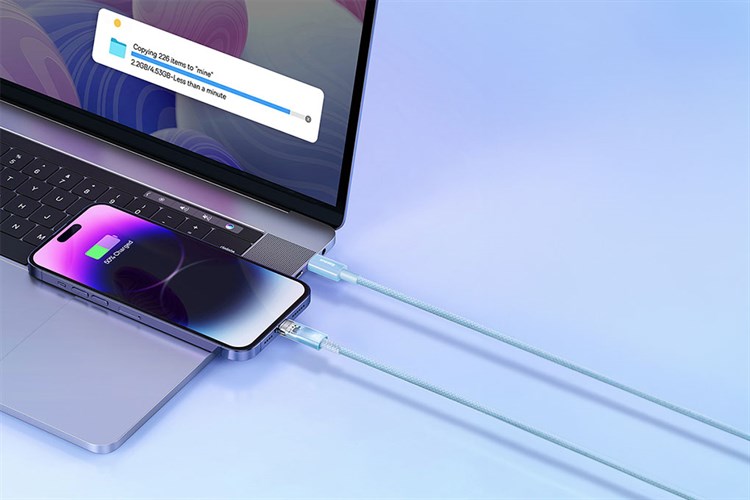 Cáp Type C - Lightning 1m Baseus Explorer CB000040 Màu Xanh da trời nhạt