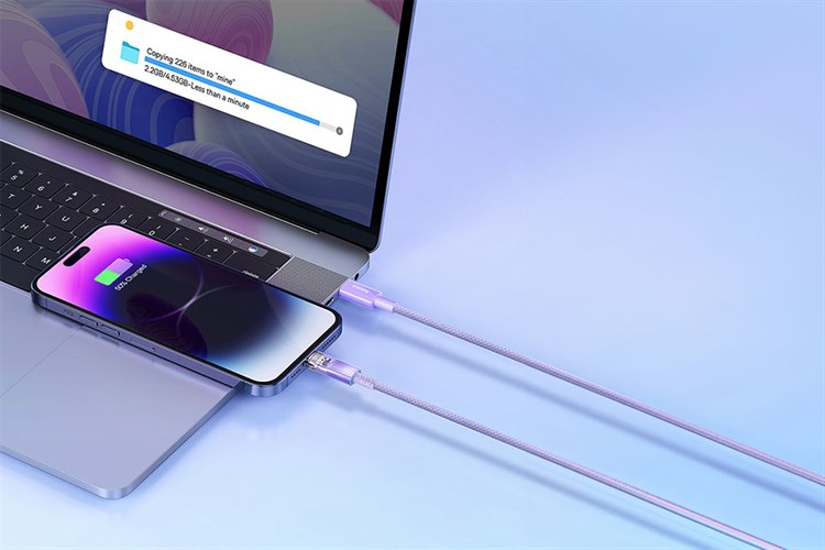 Cáp Type C - Lightning 1m Baseus Explorer CB000040 Màu Tím