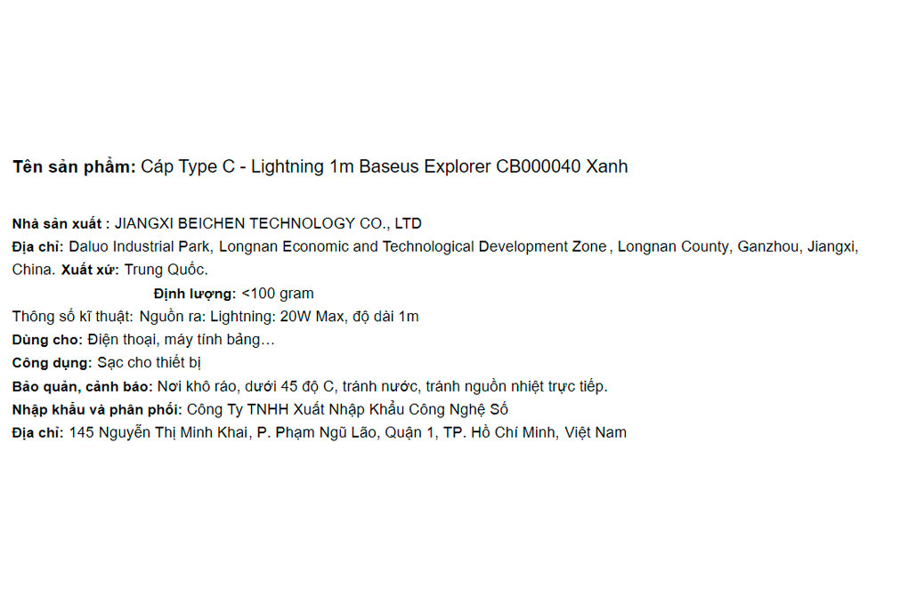 Cáp Type C - Lightning 1m Baseus Explorer CB000040 Màu Xanh da trời nhạt