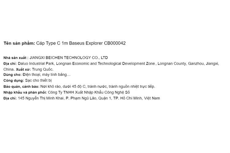 Cáp Type C 1m Baseus Explorer CB000042 Màu Xanh da trời nhạt