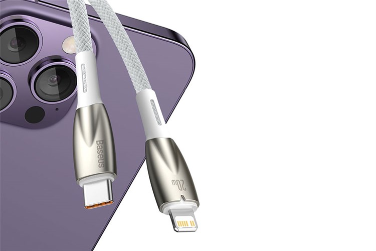 Cáp Type C - Lightning 1m Baseus Glimmer CB000022 Màu Trắng