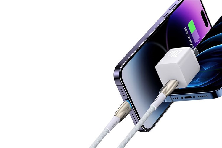 Cáp Type C - Lightning 1m Baseus Glimmer CB000022 Màu Trắng