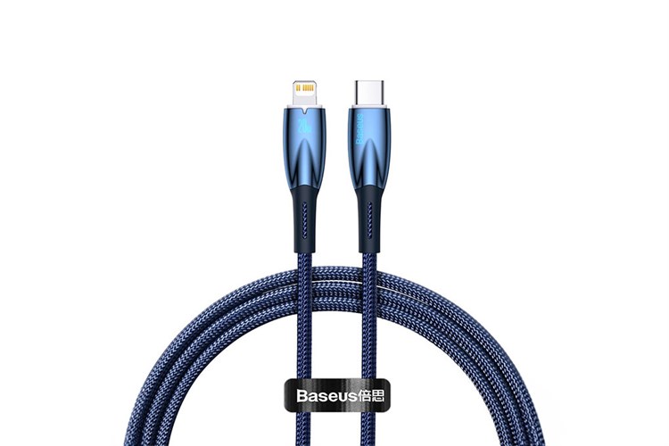 Cáp Type C - Lightning 1m Baseus Glimmer CB000022 Màu Xanh Dương