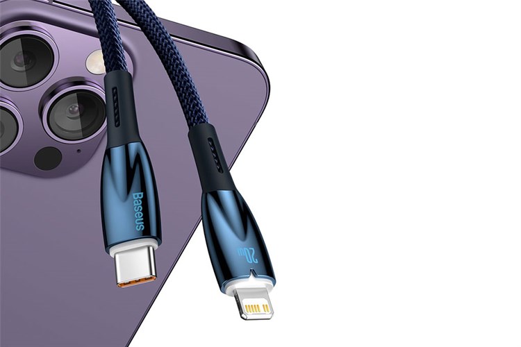 Cáp Type C - Lightning 1m Baseus Glimmer CB000022 Màu Xanh Dương