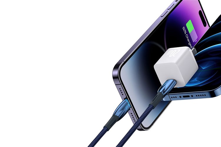 Cáp Type C - Lightning 1m Baseus Glimmer CB000022 Màu Xanh Dương