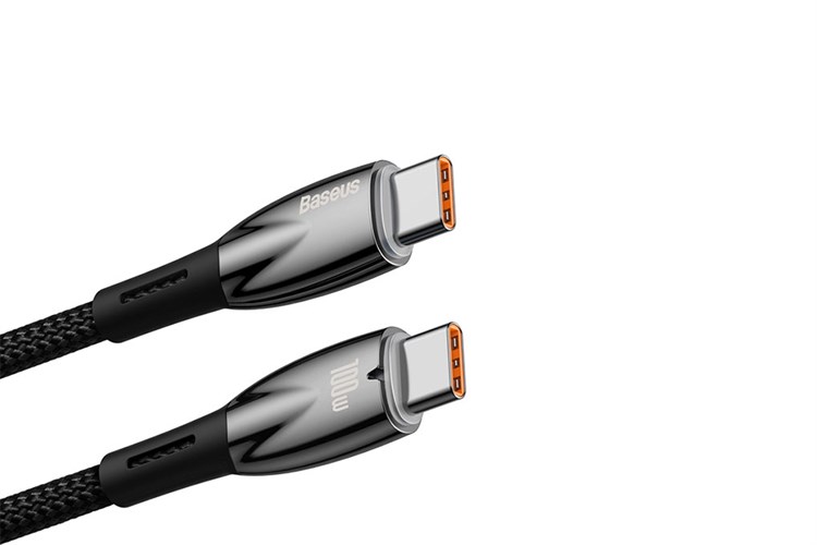 Cáp sạc nhanh và truyền dữ liệu Type-C - Type-C 100W 1m Baseus Glimmer CB000025 Màu Đen
