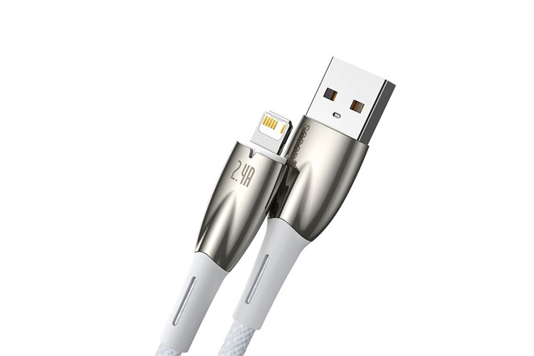 Cáp sạc và truyền dữ liệu USB-A - Lightning 12W 1m Baseus Glimmer CB000023 Màu Trắng