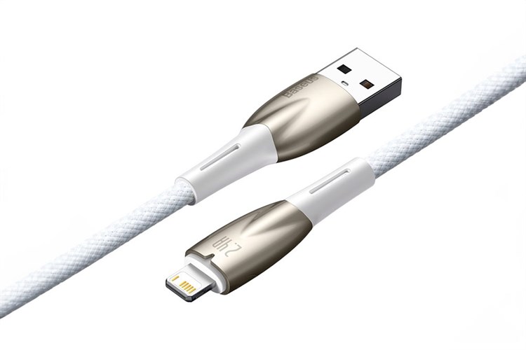 Cáp sạc và truyền dữ liệu USB-A - Lightning 12W 1m Baseus Glimmer CB000023 Màu Trắng