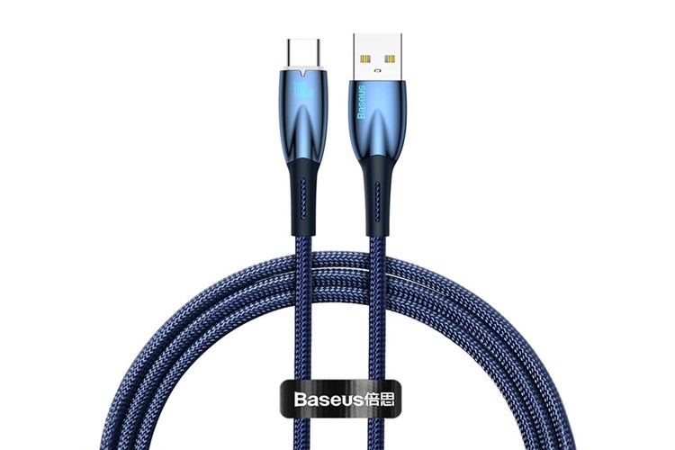 Cáp sạc và truyền dữ liệu USB-A - Type-C 15W 1m Baseus Glimmer CB000024 Màu Xanh Dương