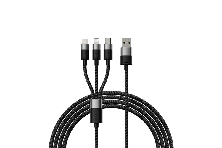 Cáp 3 đầu Lightning Type C Micro 1.2m Baseus StarSpeed CB000030