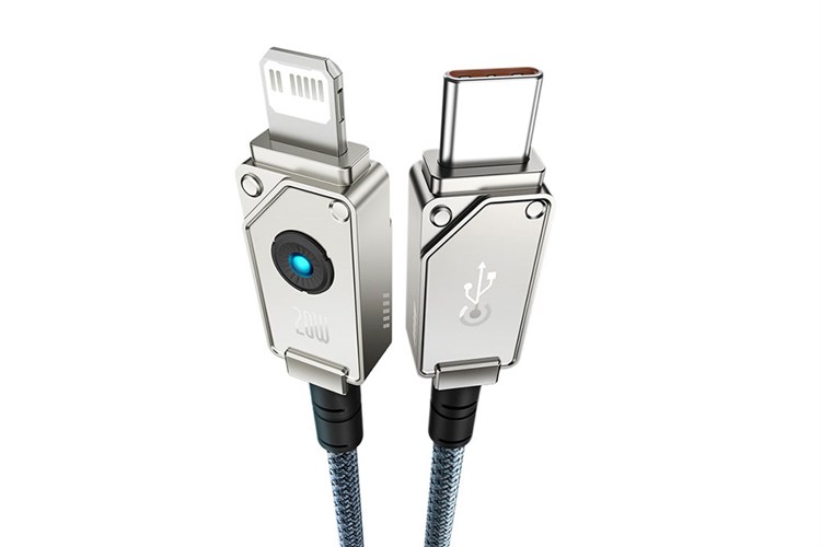 Cáp sạc nhanh Type-C - Lightning 20W 2m Baseus Unbreakable CB000049 Màu Trắng - Xanh