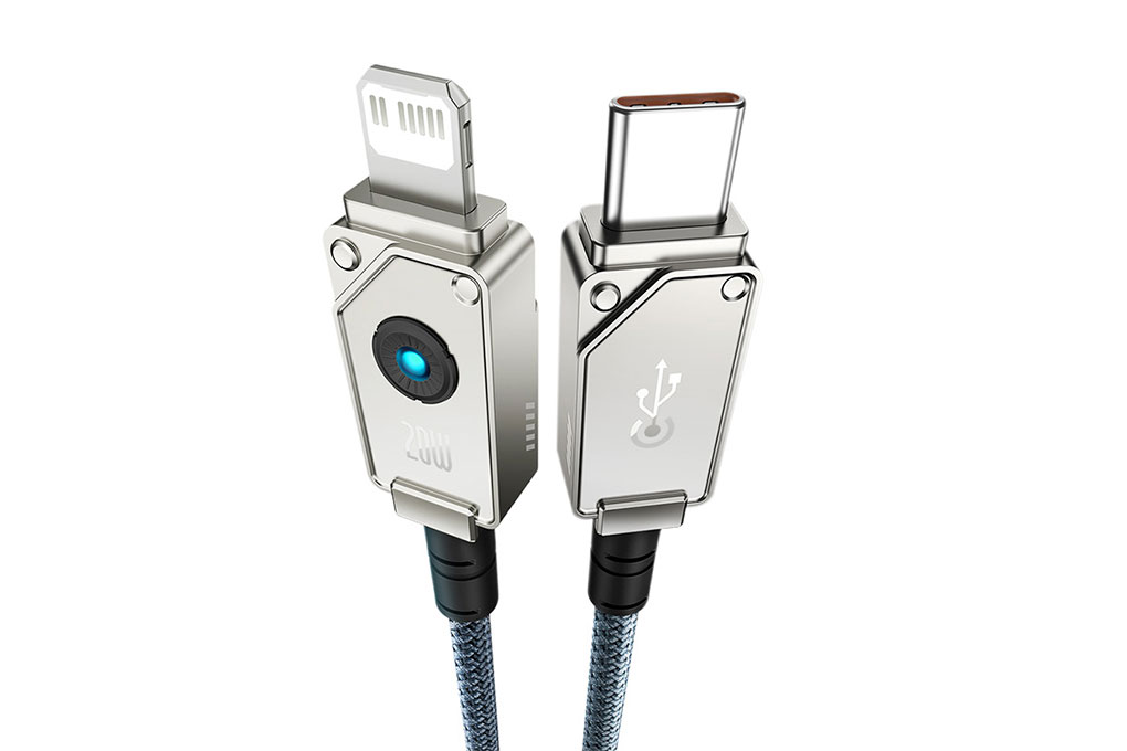 Cáp sạc nhanh Type-C - Lightning 20W 2m Baseus Unbreakable CB000049 Màu Trắng - Xanh