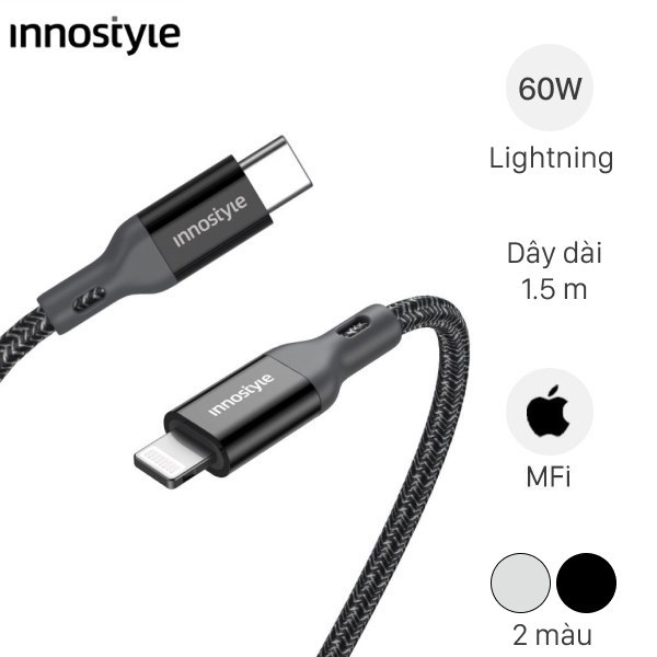 Cáp Type C - Lightning Mfi 1.5M Innostyle Powerflex Icl150Al