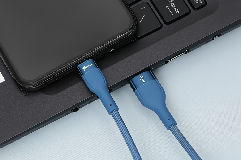 Cáp sạc và truyền dữ liệu USB-A - Lightning 12W 1m Xmobile L2205 Màu Xanh Navy