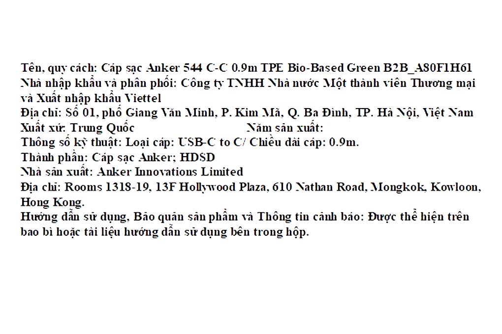 Cáp sạc nhanh và truyền dữ liệu Type-C - Type-C 140W 0.9m Anker 544 Bio A80F1 Màu Xanh mint