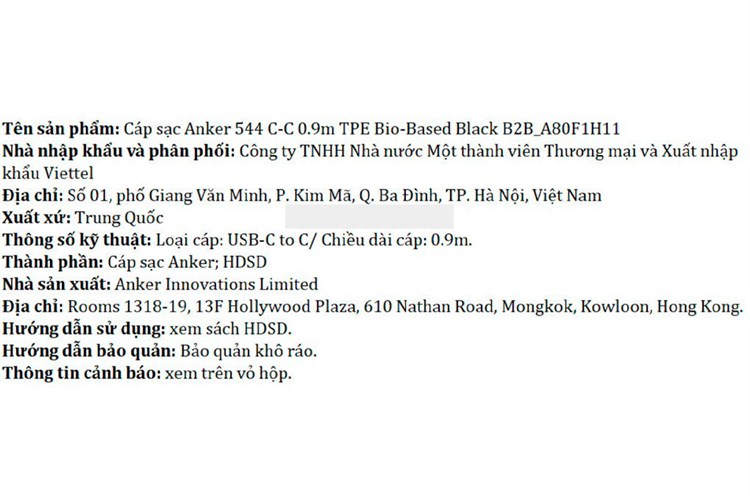 Cáp sạc nhanh và truyền dữ liệu Type-C - Type-C 140W 0.9m Anker 544 Bio A80F1 Màu Đen
