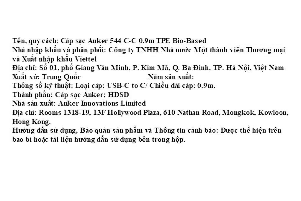Cáp sạc nhanh và truyền dữ liệu Type-C - Type-C 140W 0.9m Anker 544 Bio A80F1 Màu Trắng
