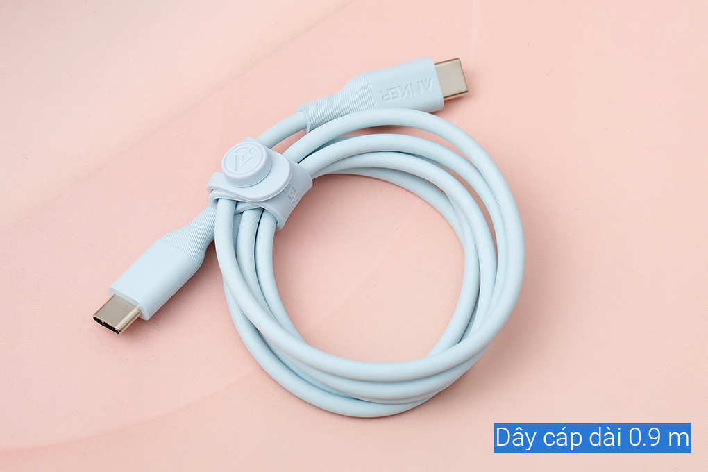 Cáp sạc nhanh và truyền dữ liệu Type-C - Type-C 140W 0.9m Anker 544 Bio A80F1 Màu Xanh Da Trời