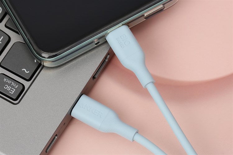 Cáp sạc nhanh và truyền dữ liệu Type-C - Type-C 140W 0.9m Anker 544 Bio A80F1 Màu Xanh Da Trời