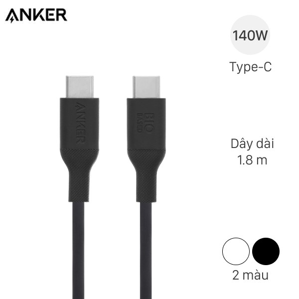 Cáp Type C - Type C 1.8M Anker 544 Bio A80F2