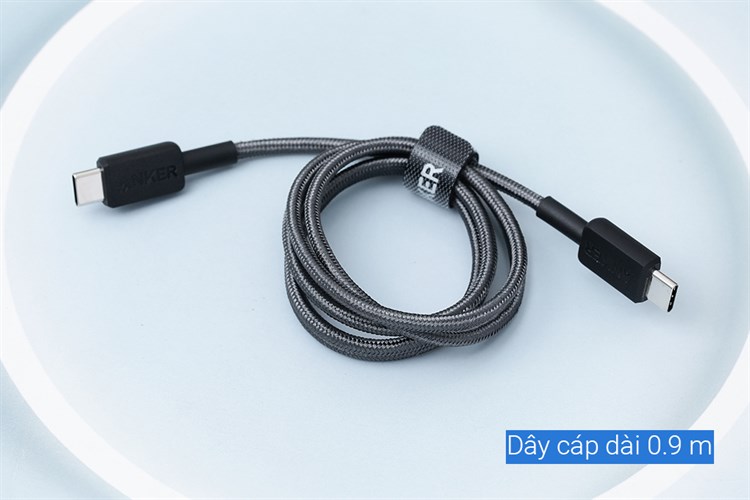 Cáp sạc nhanh và truyền dữ liệu Type-C - Type-C 60W 0.9m Anker 322 A81F5 Màu Đen