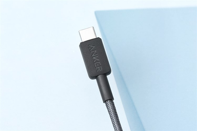 Cáp sạc nhanh và truyền dữ liệu Type-C - Type-C 60W 0.9m Anker 322 A81F5 Màu Đen