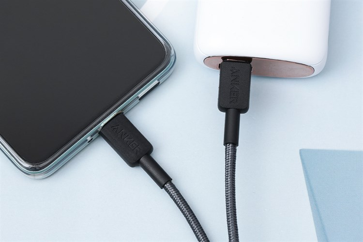 Cáp sạc nhanh và truyền dữ liệu Type-C - Type-C 60W 0.9m Anker 322 A81F5 Màu Đen
