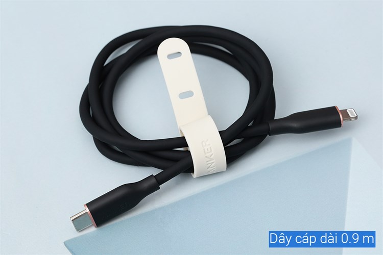 Cáp sạc nhanh và truyền dữ liệu Type-C - Lightning 20W 0.9m Anker PowerLine III Flow A8662 Màu Đen