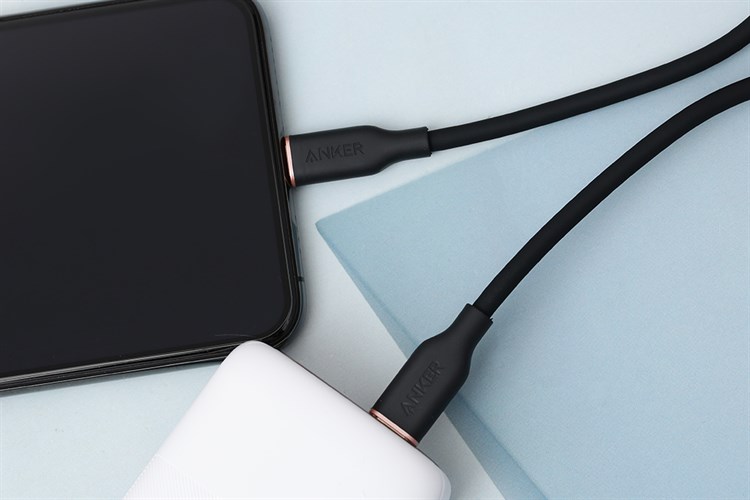 Cáp sạc nhanh và truyền dữ liệu Type-C - Lightning 20W 0.9m Anker PowerLine III Flow A8662 Màu Đen