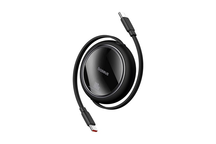 Cáp Dây Rút Type C - Type C 1m Baseus Retractable Bright Mirror CB000062 Màu Đen