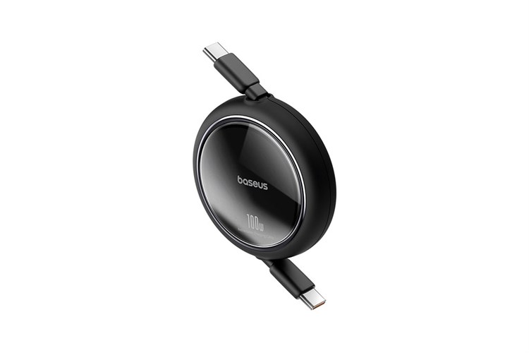 Cáp Dây Rút Type C - Type C 1m Baseus Retractable Bright Mirror CB000062 Màu Đen