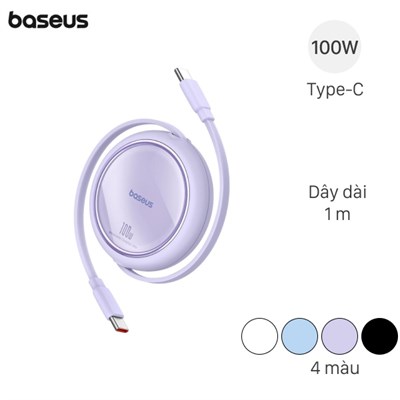 Cáp Dây Rút Type C - Type C 1m Baseus Retractable Bright Mirror CB000062