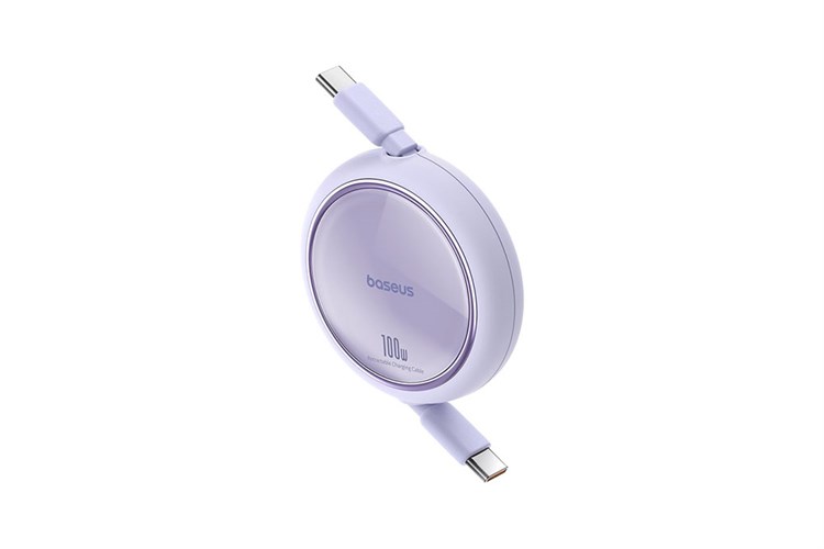 Cáp Dây Rút Type C - Type C 1m Baseus Retractable Bright Mirror CB000062 Màu Tím