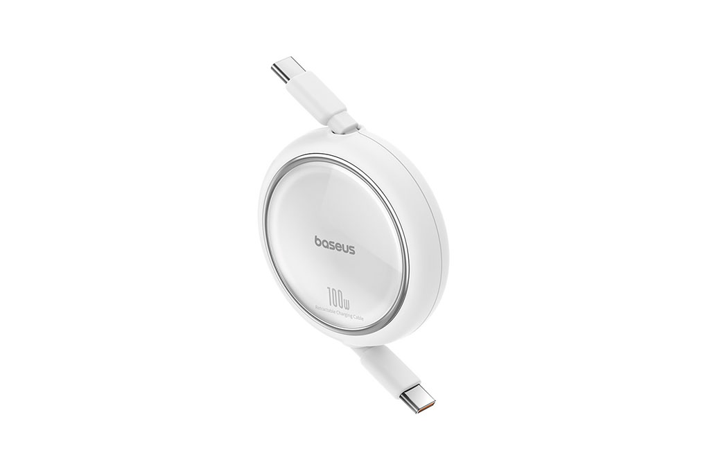 Cáp Dây Rút Type C - Type C 1m Baseus Retractable Bright Mirror CB000062 Màu Trắng