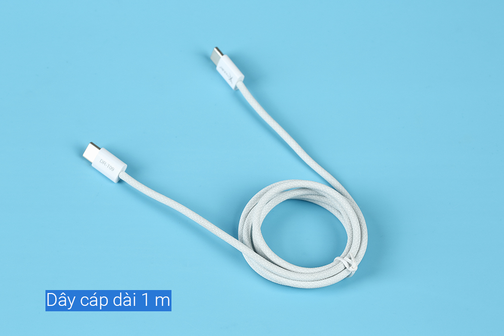 Cáp sạc nhanh và truyền dữ liệu Type-C - Type-C 60W 1m Xmobile DR-T09 Màu Xám nhạt