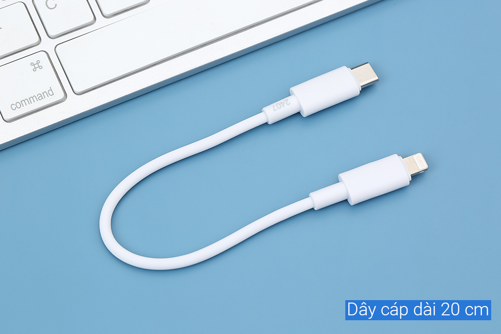 Cáp sạc nhanh và truyền dữ liệu Type-C - Lightning 30W 0.2m Xmobile CS-DC06 Màu Trắng
