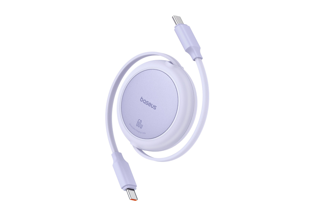 Cáp sạc nhanh và truyền dữ liệu Type-C - Type-C 60W 1m Baseus Retractable Free2Pull Mini CB000088