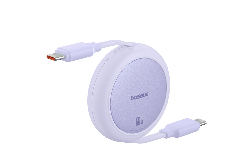 Cáp sạc nhanh và truyền dữ liệu Type-C - Type-C 60W 1m Baseus Retractable Free2Pull Mini CB000088 - 3