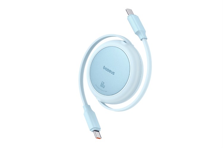 Cáp sạc nhanh và truyền dữ liệu Type-C - Type-C 60W 1m Baseus Retractable Free2Pull Mini CB000088 Màu Xanh da trời