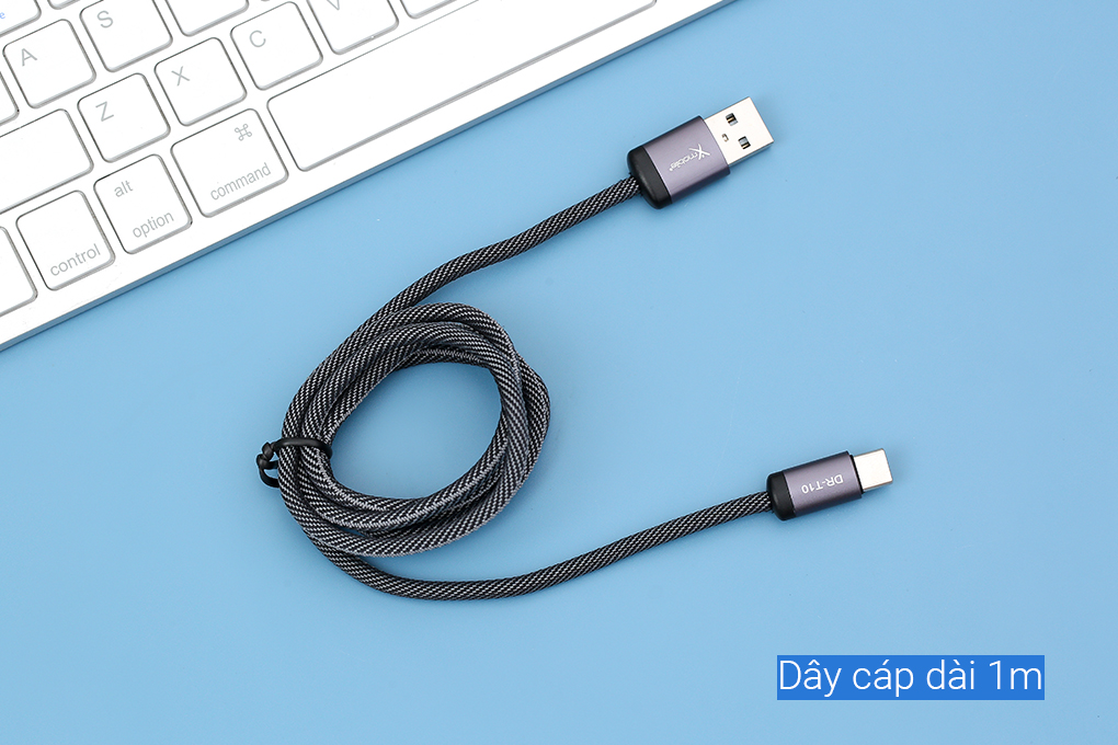 Cáp sạc và truyền dữ liệu USB-A - Type-C 15W 1m Xmobile DR-T10 Màu Đen