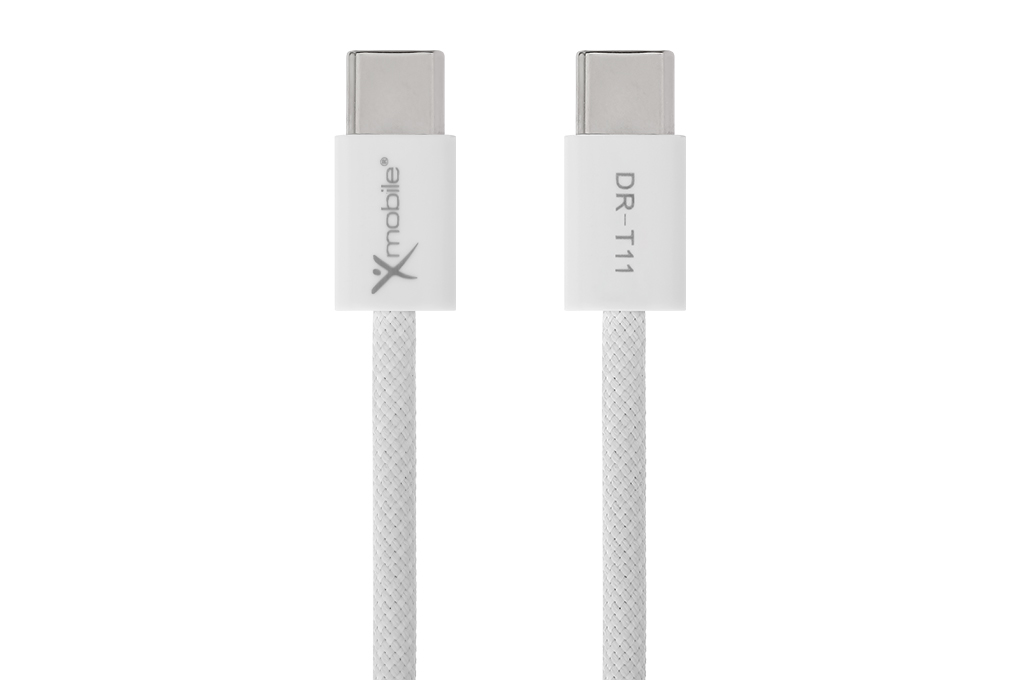 Cáp sạc nhanh Type-C - Type-C 60W 2m Xmobile DR-T11 Màu Xám nhạt