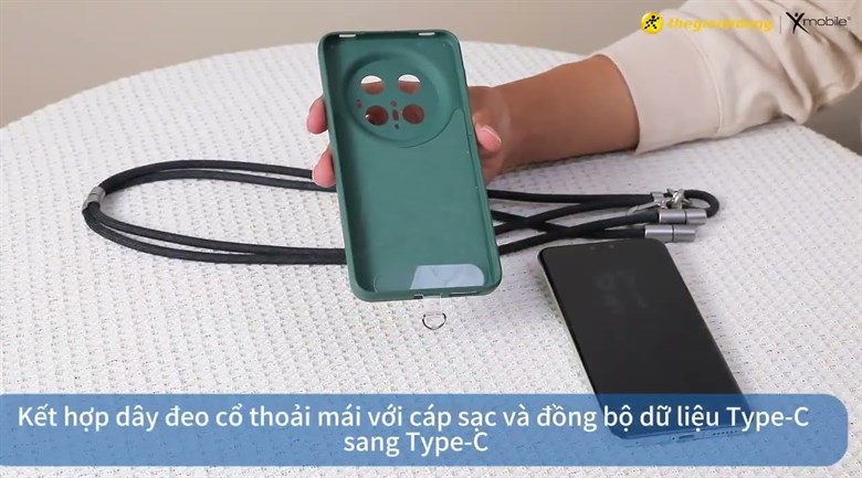 Cáp sạc nhanh đeo chéo Type C - Type C 1.6m Xmobile Lanyard L2485