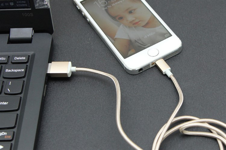 Dây cáp Lightning 1 m Xmobile AL06-1000 Màu Vàng đồng