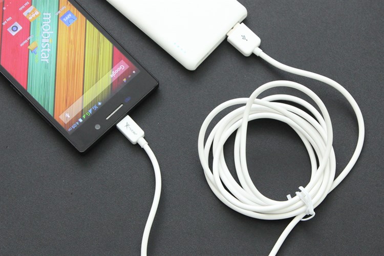 Dây cáp Micro USB 2 m Xmobile MU03 Màu Trắng
