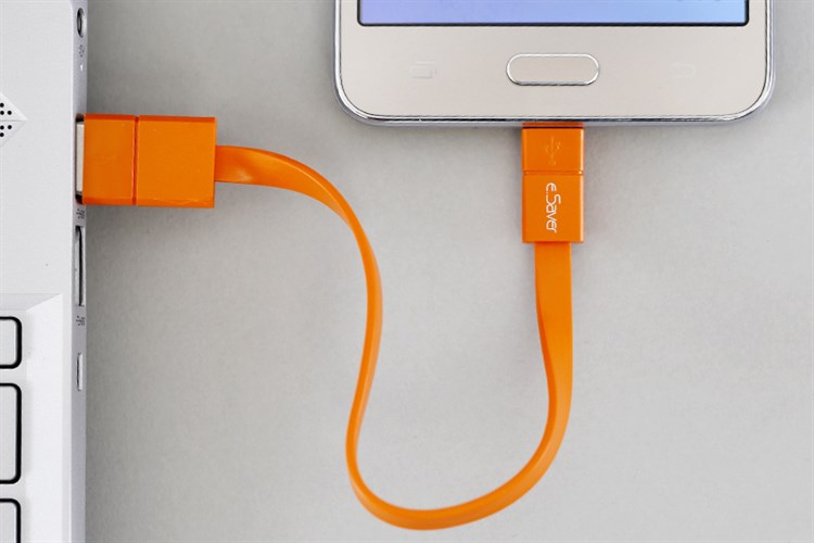 Cáp Micro USB 20cm eSaver DS026 Màu Cam