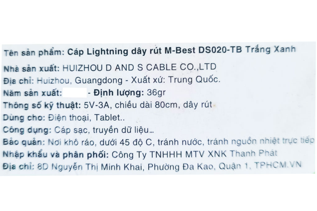 Dây cáp Lightning 0.8 m dây rút M-Best DS020-TB - 8