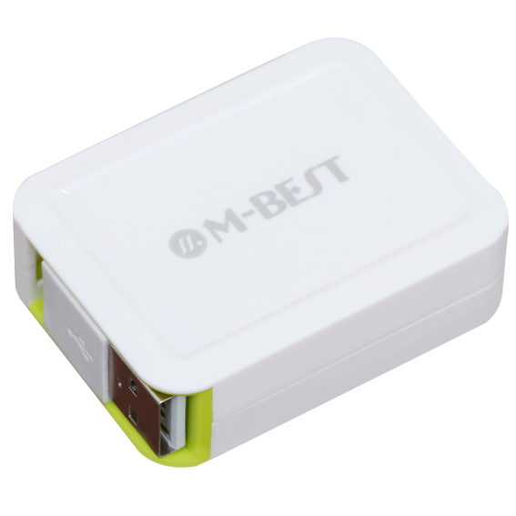 Dây cáp Lightning 0.8 m dây rút M-Best DS020-TB Màu Trắng - Xanh lá