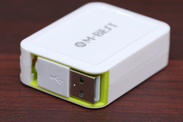 Dây cáp Lightning 0.8 m dây rút M-Best DS020-TB Màu Trắng - Xanh lá